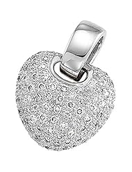 14K White Gold Diamond Heart Pendant - 1.00 Ct. -- LIFETIME WARRANTY