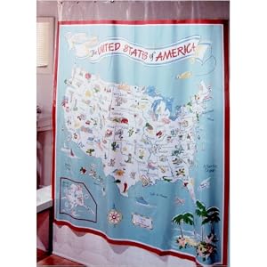 US Map Shower Curtain: Kitchen  Dining