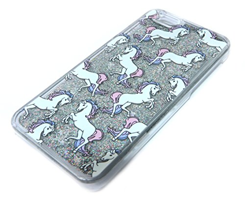 iPhone 6 6s Liquid Glitter Pony Case (Silver )