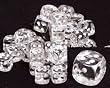 Translucent 12mm d6 Clear w/White Pipped Dice