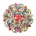 BIG Large Red Multi Color Crystal Brooch Pin