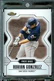 2007 Topps Finest #72 Adrian Gonzalez Baseball Card San Diego Padres - Mint Condition - Shipped In Protective Display Case !!