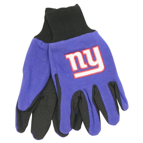 New York Giants 2-Tone Jersey Gloves (One Size Fits Most Ages 13+) - Blue / Black