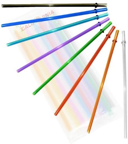 10.5 Inch Long Color Replacement Acrylic Straw Set of 8, fits 16oz, 20oz, 24oz, Tumblers