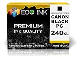 ECO INK Compatible / Remanufactured for Canon PG-240XL PG 240 XL (1 Black) Ink Cartridges for PIXMA MG2120, MG2220, MG3120, MG3122, MG3220, MG4120, MG4220, MX372, MX392, MX432, MX439, MX452, MX512, MX522