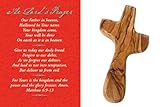 Arboravida Olive Wood Holding Cross and The Lords Prayer, Serenity Prayer Gift Card