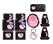 Hello Kitty Hearts Design 9pc Combo Set Front & Rear Floor Mats, Seat Covers, Steering Wheel Cover, CD Visor Organizer & Keychain