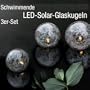 Solar LED-Glaskugeln - Schwimmleuchten 10cm 3er Set
