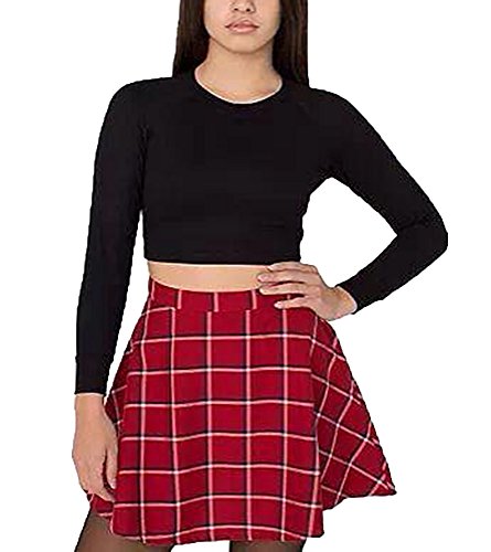 (シーファニー)Cfanny レディース チェック柄 可愛い フレア 欧米風 シルエット 美脚 ミニ スカート