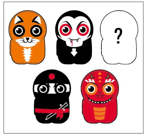[ポーケン / Poken] - Mix Set (5pieces)　FOX+DRAGON+VAMPIRE+NINJA+ALIEN2