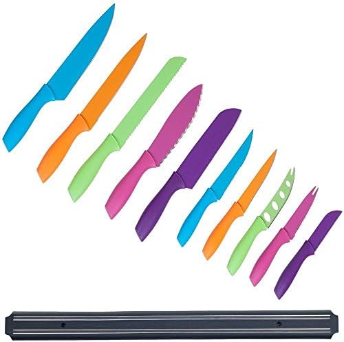 Whetstone 10-Piece Stainless Steel Multi Colored Knife Set