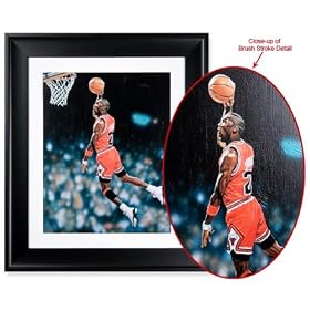 Michael Jordan Brushstrokes 28x24 Art Display Piece - Framed (UDA)