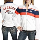 Denver Bronco Jackets : Denver Bronco Ladies White Rhinestone Full Zip Jacket