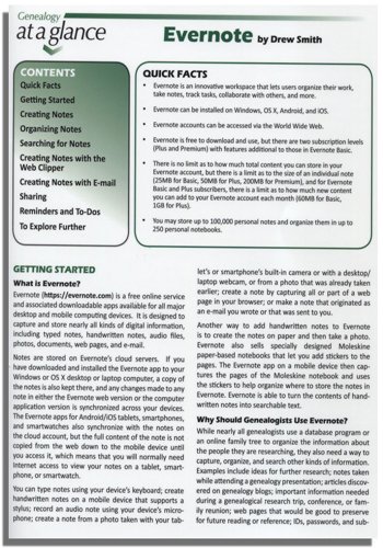 Genealogy at a Glance: Evernote