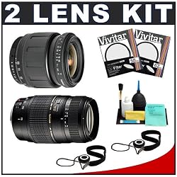 Tamron 28-80mm Lens + Tamron 70-300mm Di Macro Lens + (2) UV Filters + Accessory Kit for Pentax K-x, K-7, K2000, K-7, K10D, K20D, K100D, K110D & K200D Digital SLR Cameras