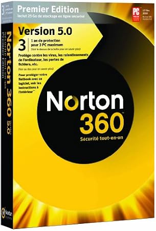 Norton 360  V.5 Premier 25 Go (3 postes, 1 an)