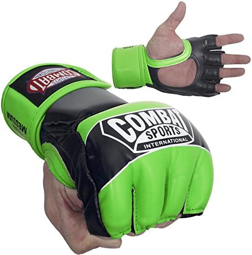 Combat Sports Pro Style MMA Muay Thai Grappling Training Sparring Half Mitts Gloves