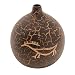 EXP Handcrafted Terracotta Black Gourd Vase With Chic Crackle Finish And Creature Motif