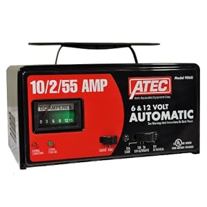Associated Equipment 9060 ATEC 6/12V 10/2 Amp Battery Charger 55 Amp Engine Starter Automatic Start Charger