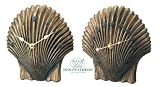 Hen-Feathers Bronze Indoor/Outdoor Sea Shell Clock and Thermometer Set (13 inch)