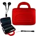 Sony DVPFX950 9-Inch Portable DVD Player Hard Nylon Traveling Case + Includes a eBigValue (TM) Determination Hand Strap Key Chain + Includes a Crystal Clear High Quality HD Noise Filter Earbuds Earphones Headphones 3.5mm Jack