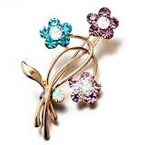 February October September Birthstone Flower Brooches And Pins