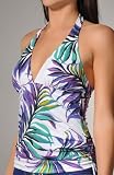 Tommy Bahama Starlight Palm Shirred Halter Tankini Swim Top (TSW84402T)