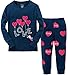Little Girls Clothes Heart Cotton Sleep Pajamas Cartoon Sets Blue Size 7