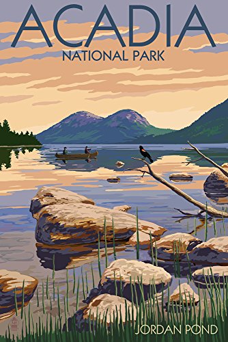 Acadia National Park, Maine - Jordan Pond (9x12 Art Print, Wall Decor Travel Poster)