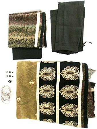 Black and Gold Saree with Fashion Jewelry
