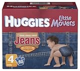 Huggies Supreme Little Movers Jean Diapers Size 4 Big Pack, 60-count Box