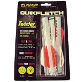 New Archery Products 6-Pack 2-Inch Quickfletch Twister Vanes (White/Orange)