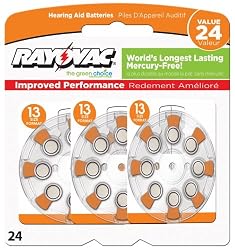 Rayovac L13ZA-24ZM Mercury Free Hearing Aid Batteries - Size 13, 24 Count Package