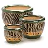 Gifts & Decor Ceramic Jade Garden Planters Flower Plant Pot Set, 3-Piece