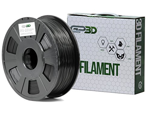 GP3D ABS Black 3D Printer Filament - 1KG 1.75mm 2.2lbs. Compatible With 3D Printers Reprap, Makerbot Replicator 2, Makergear M2 and up, Afinia, Solidoodle 2, Printrbot