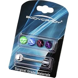 14 Gauge 5 Zebra Print Interchangeable Barbell Pack