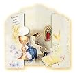 100 First Communion Invitations in English (Made in Italy), 5.5" x 3.5" - Boy and Guadalupe
