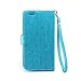 iPhone 6S Plus Case/iPhone 6 Plus Case, IZENGATE [Classic Series] Wallet Case Premium PU Leather Flip Cover Folio with Stand for Apple iPhone 6 Plus/Apple iPhone 6S Plus (Turquoise Blue)