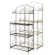 Antique White Small Rustic Style Bakers' Rack with 4 Shelves
