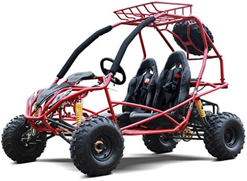 CRT MOTO GO KART Bolt Steel Wheels Free Spare Tire with Top Carrier Red