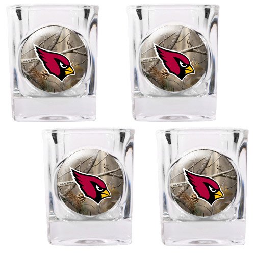 Arizona Cardinals NFL Open Field 4pc Square Shot Glass Set (Crimson)