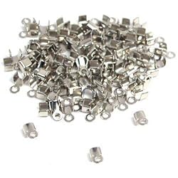 100 Leather Cord Ends Necklace Chain Jewelry Clasp Part
