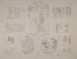 1870 Ancient Greek Vase Designs Chariot Gods Lithograph - Original Lithograph