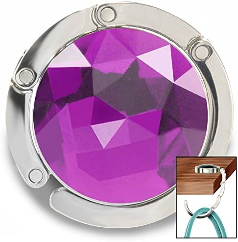Purse Hook - Gem Accented Hanger - Handbag Holder For Tables Desks and More - by Fashion Heaven (Purple)
