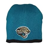 Adult NFL Jacksonville Jaguars Warm Ski & Skate Beanie / Winter Hat - One Size Fits All - Cyan & Black