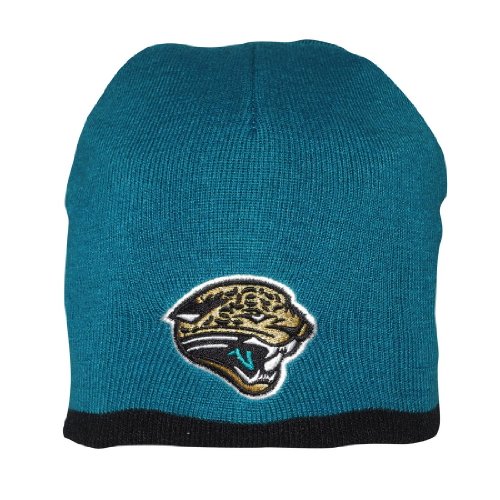 Adult NFL Jacksonville Jaguars Warm Ski & Skate Beanie / Winter Hat - One Size Fits All - Cyan & Black