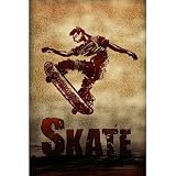 Skateboarding Skate Sketch Sports Poster Print - 11x17