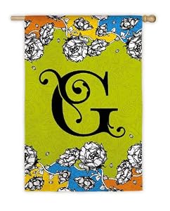 Gablecrest Monogram Silk Reflections Regular Size Flag - G