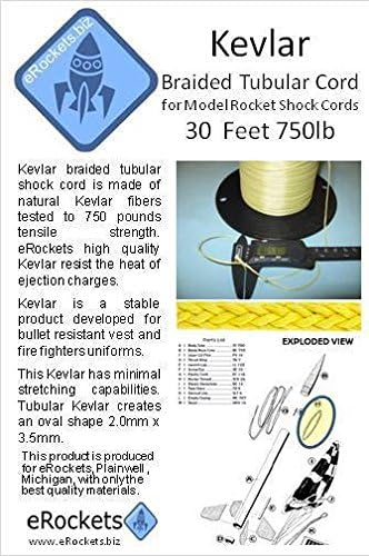 Braided Kevlar Shock Cord 750# 30 ft eR9044