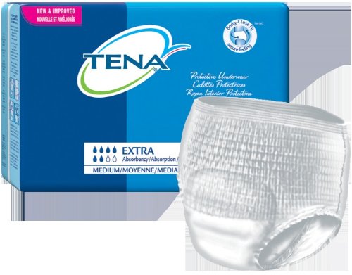 Tena Extra Absorbency Adult Disposable Underwear, Size Large, Full case of 64 Briefs (178-8686) On Sale